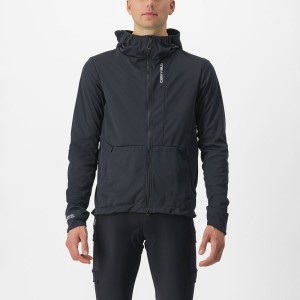 Geaca Barbati Castelli TRAIL HOODIE Negrii | 98XDZPVTM