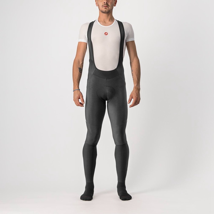 Colanti Cu Bretele Barbati Castelli VELOCISSIMO 5 Negrii Argintii | 01DPRSVLX