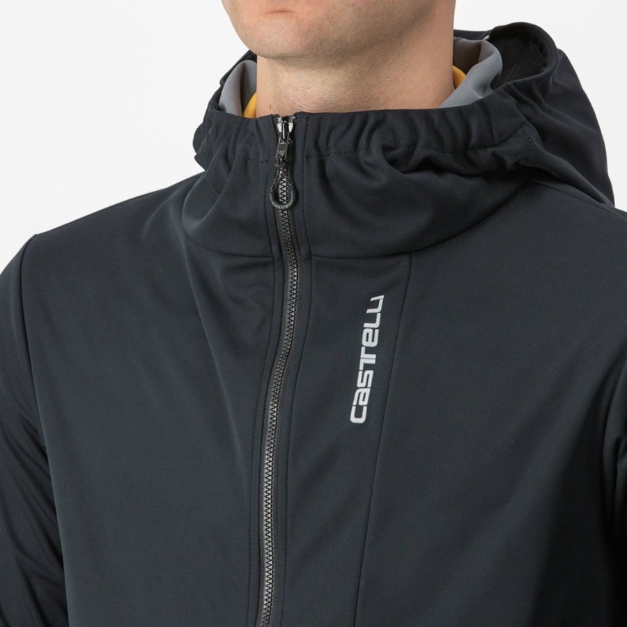 Geaca Barbati Castelli TRAIL HOODIE Negrii | 98XDZPVTM