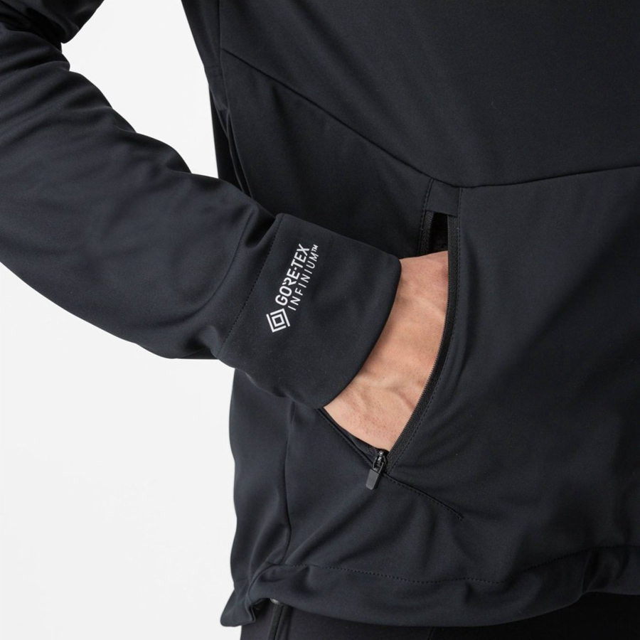 Geaca Barbati Castelli TRAIL HOODIE Negrii | 98XDZPVTM