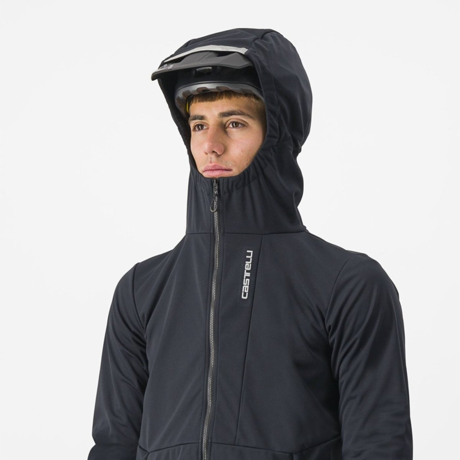 Geaca Barbati Castelli TRAIL HOODIE Negrii | 98XDZPVTM