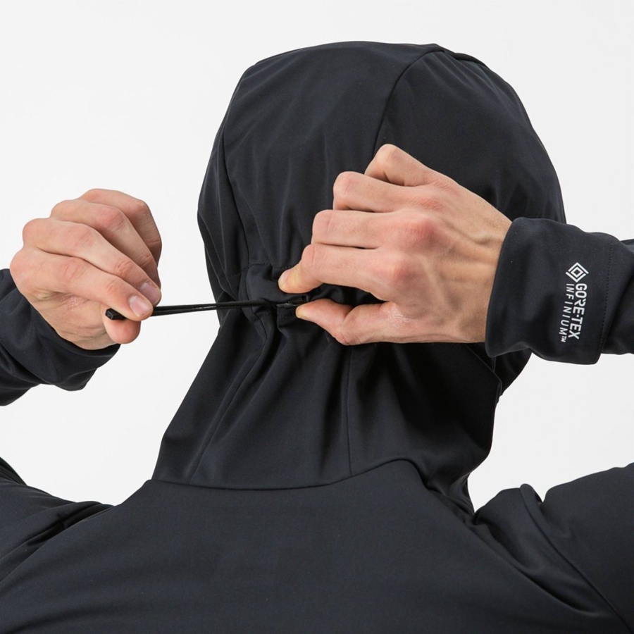 Geaca Barbati Castelli TRAIL HOODIE Negrii | 98XDZPVTM