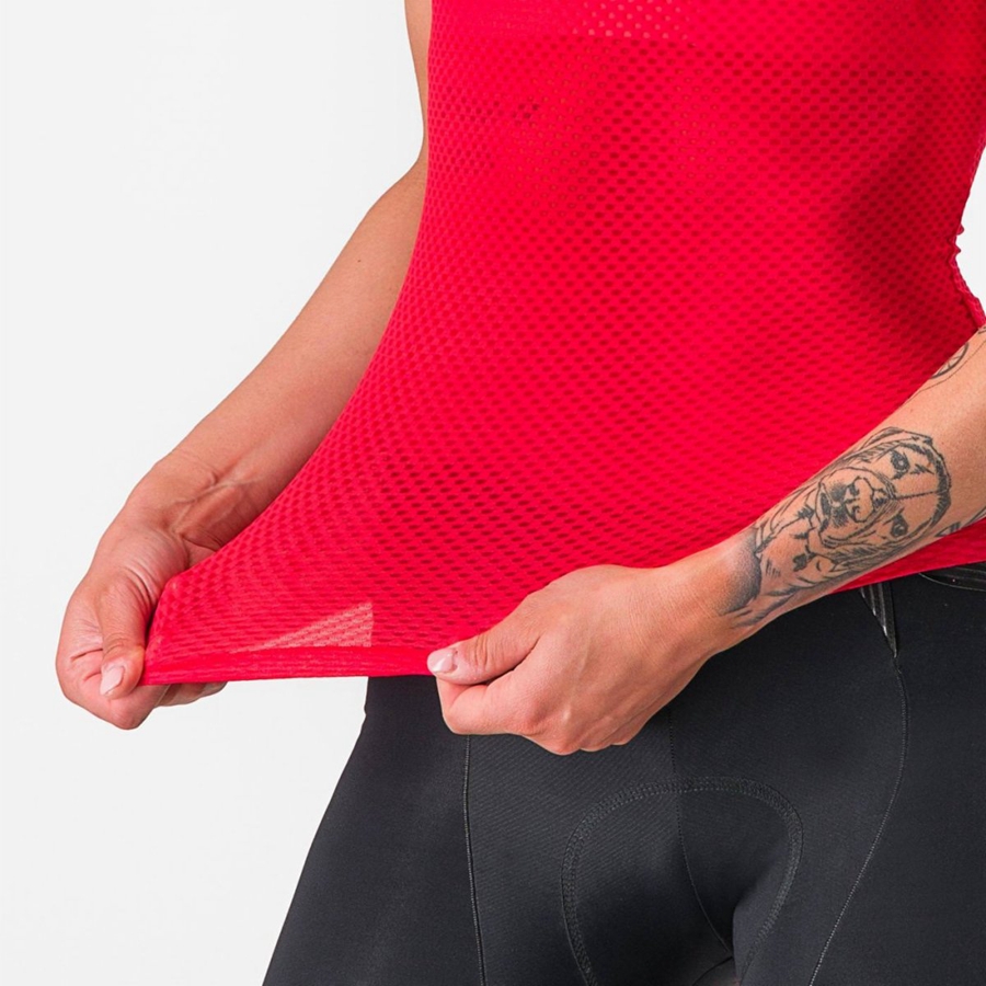 Strat De Baza Dama Castelli PRO MESH W SLEEVELESS Rosii | 18LTQDPXB