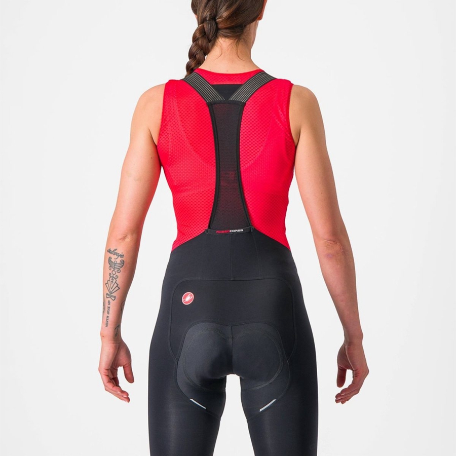 Strat De Baza Dama Castelli PRO MESH W SLEEVELESS Rosii | 18LTQDPXB