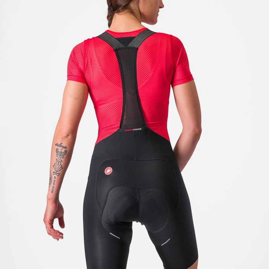 Strat De Baza Dama Castelli PRO MESH W SHORT SLEEVE Rosii | 15FGJRKYC