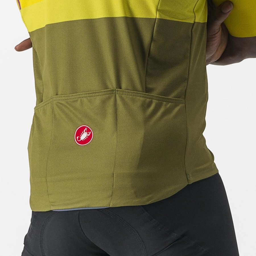 Tricou Barbati Castelli A BLOCCO Verzi | 20JRHUXQN