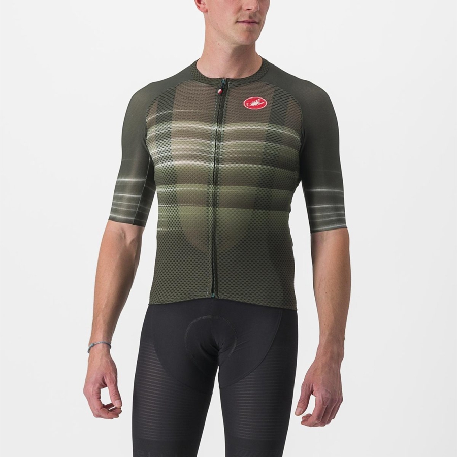 Tricou Barbati Castelli CLIMBER\'S 3.0 SL2 Verzi Inchis | 30QRGJYSZ