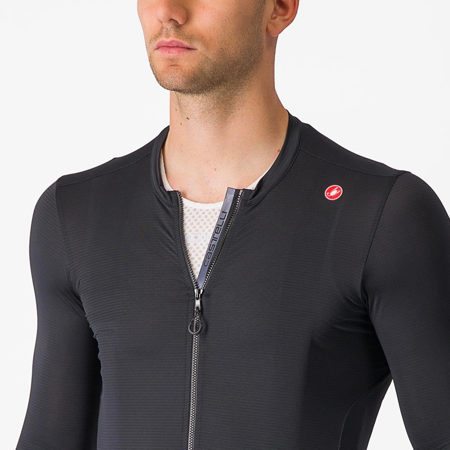Tricou Barbati Castelli ESPRESSO LS Negrii Gri Inchis | 81AIBVTRZ