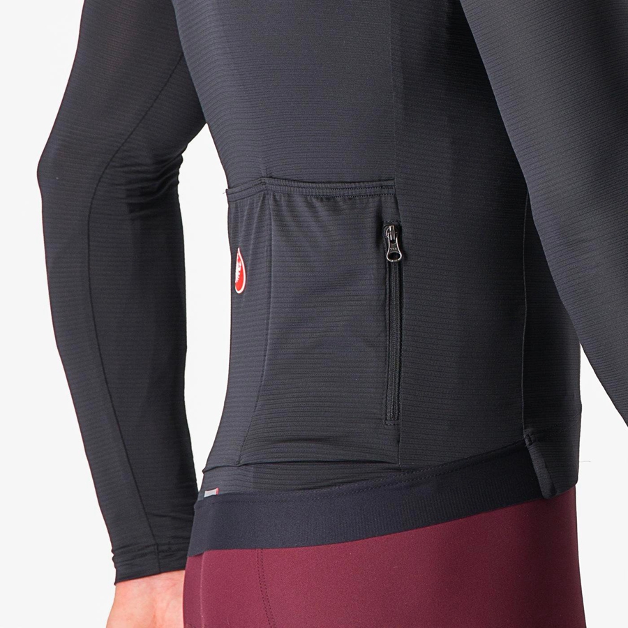 Tricou Barbati Castelli ESPRESSO LS Negrii Gri Inchis | 81AIBVTRZ